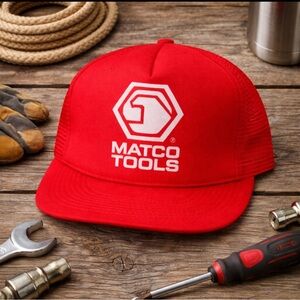 Vintage Matco Tools Snapback Trucker Hat Cap Designer Pro Red